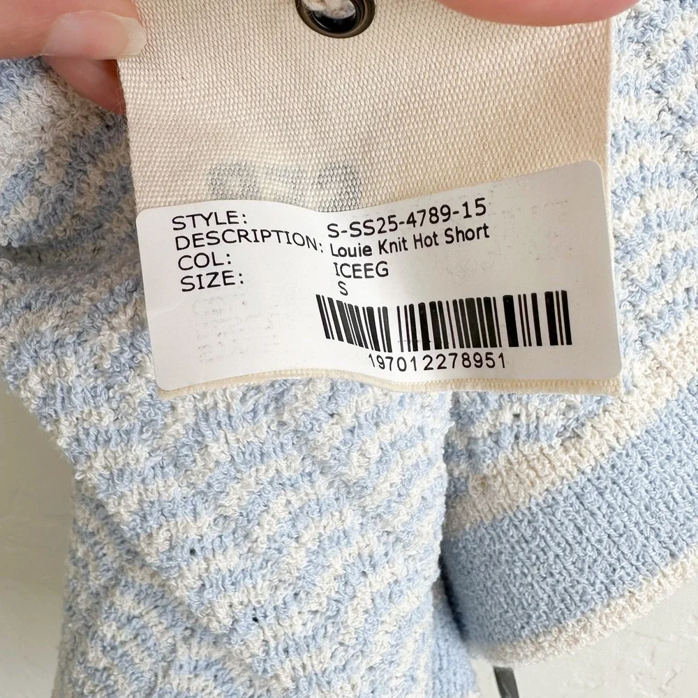 SER.O.YA‎ | NWT Louie Knit Hot Mini Shorts in Ice Blue/Eggshell